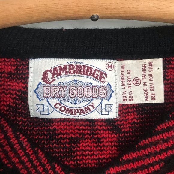 Vintage Wool Blend Sweater Black and Red Medium - Picture 3 of 3